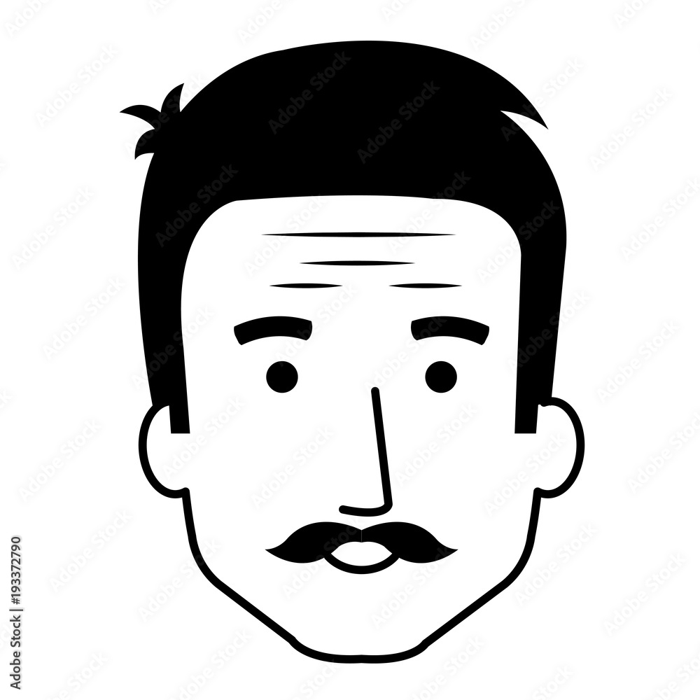 cute grandfather head avatar character vector illustration design