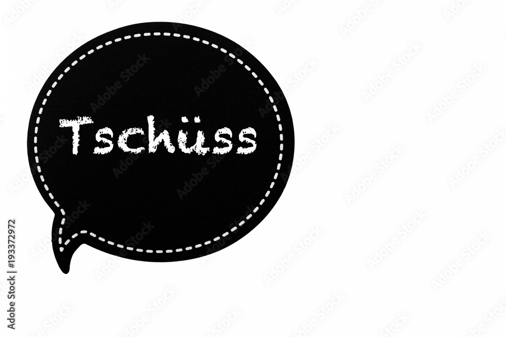 Tschüss Text in einer Sprechblase Stock-Illustration | Adobe Stock