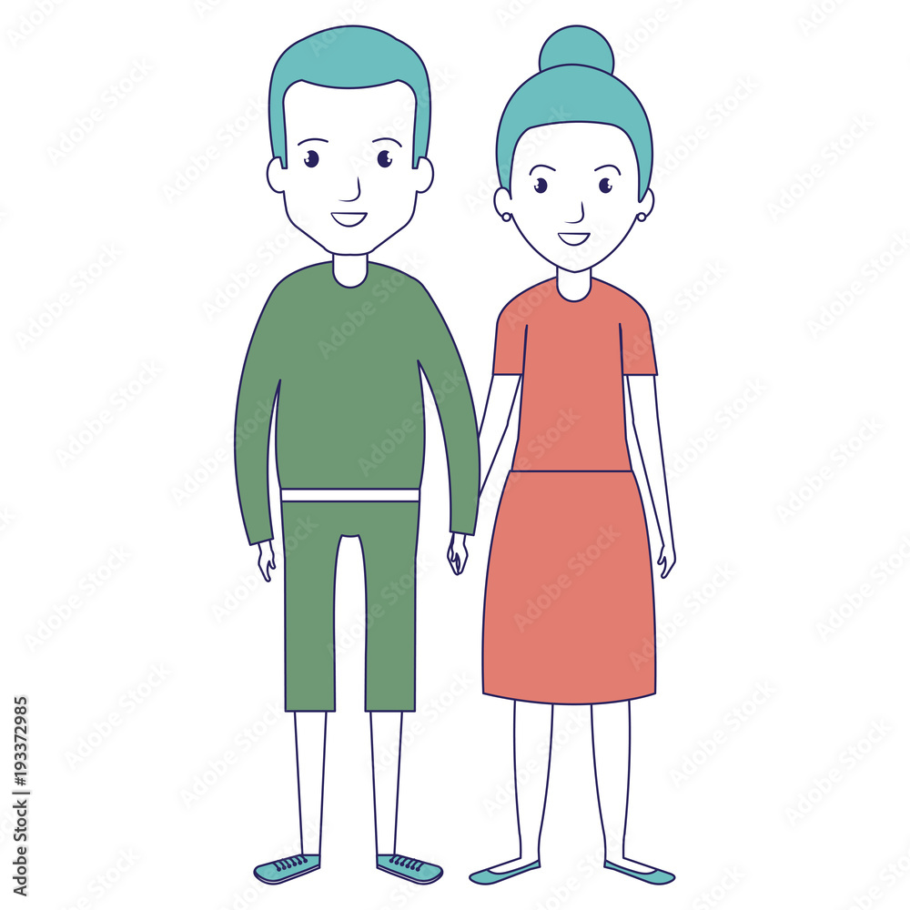cute mother and father couple characters vector illustration design cute mother and father couple characters vector illustration design