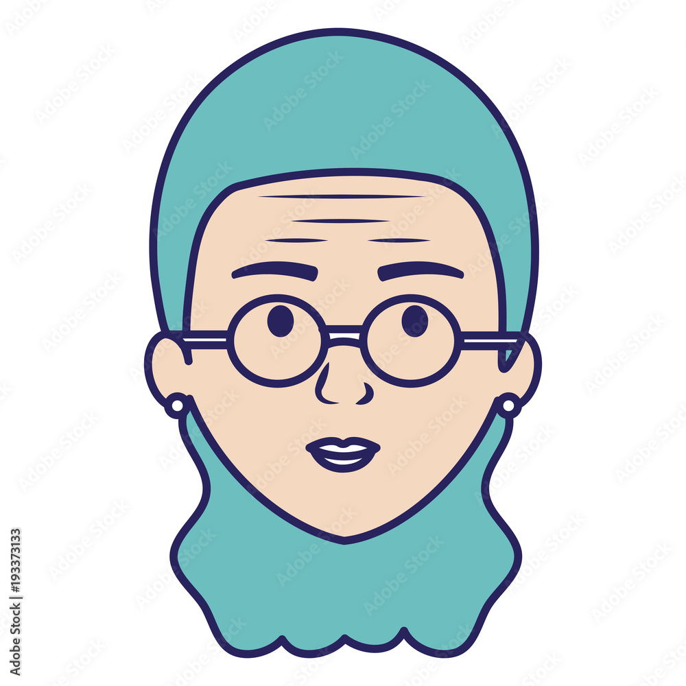 cute grandmother head avatar character vector illustration design cute grandmother head avatar character vector illustration design