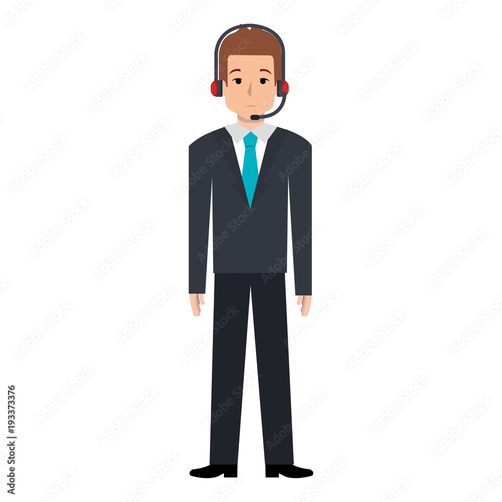 businessman with headset avatar character vector illustration design businessman with headset avatar character vector illustration design
