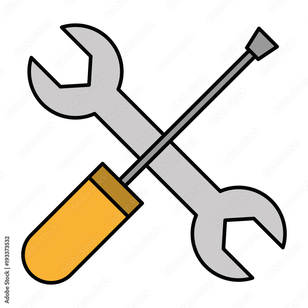 wrench and screwdriver tools vector illustration design wrench and screwdriver tools vector illustration design