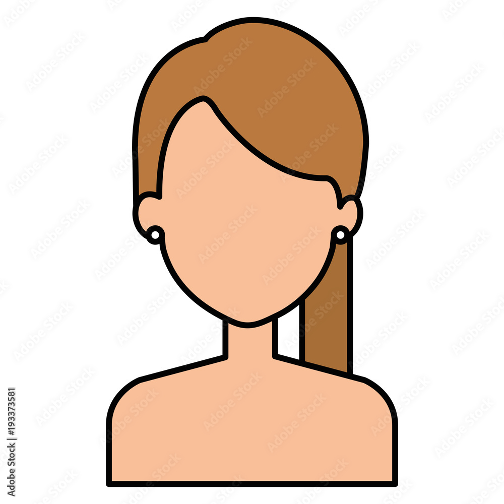 young woman shirtless character vector illustration design