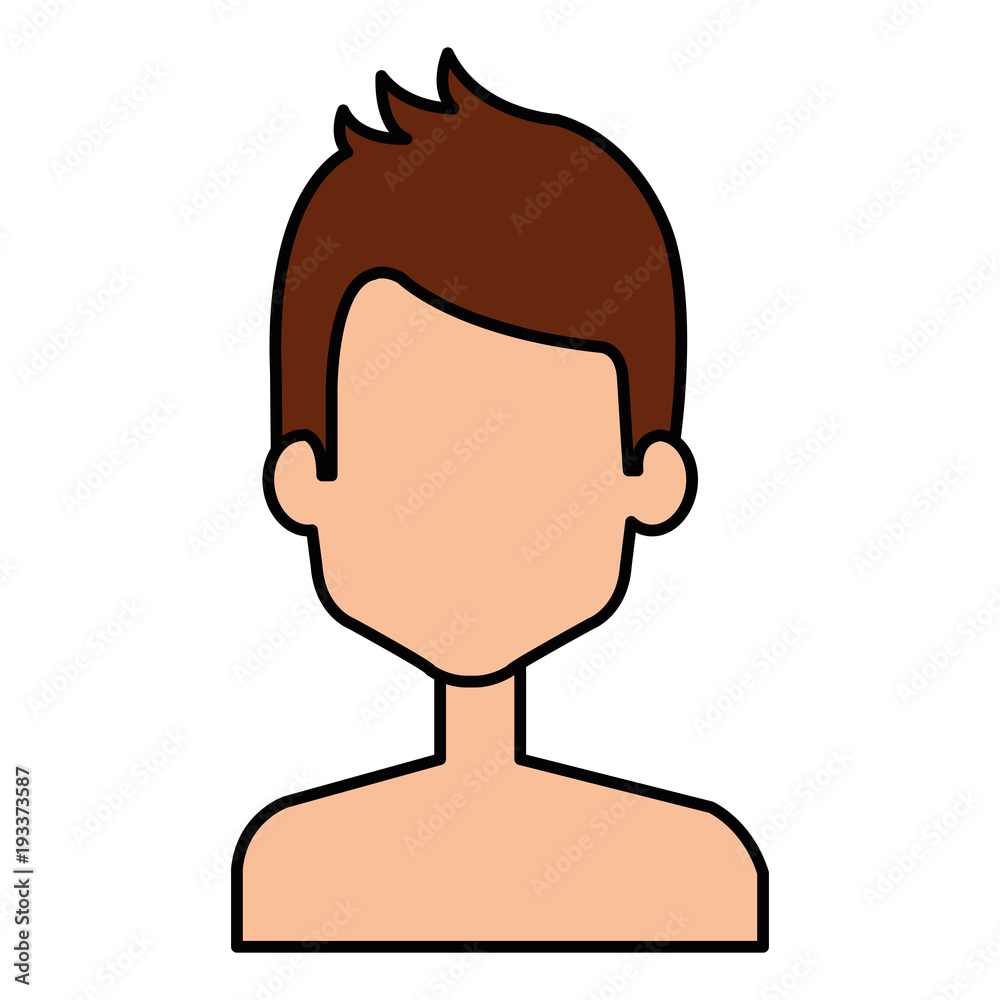 young man shirtless avatar character vector illustration design young man shirtless avatar character vector illustration design