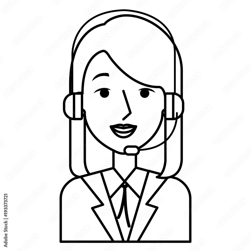 businesswoman with headset character vector illustration design businesswoman with headset character vector illustration design
