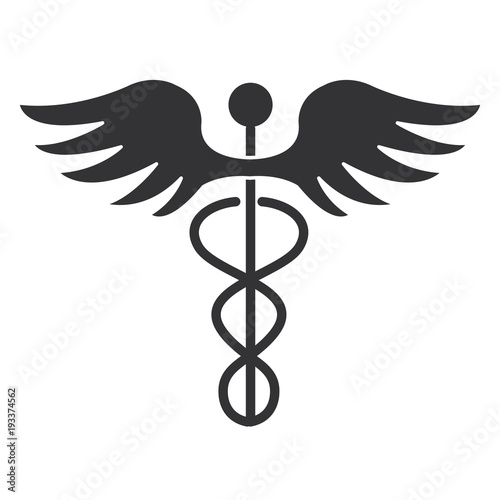 caduceus medical symbol icon vector illustration design