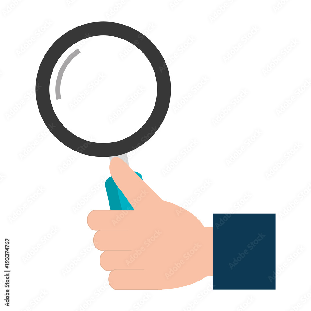 hand human with magnifying glass isolated icon vector illustration design hand human with magnifying glass isolated icon vector illustration design