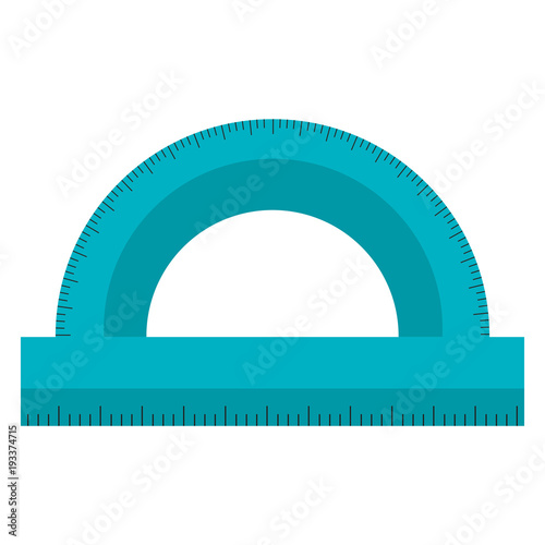 protractor rule school supply icon vector illustration design