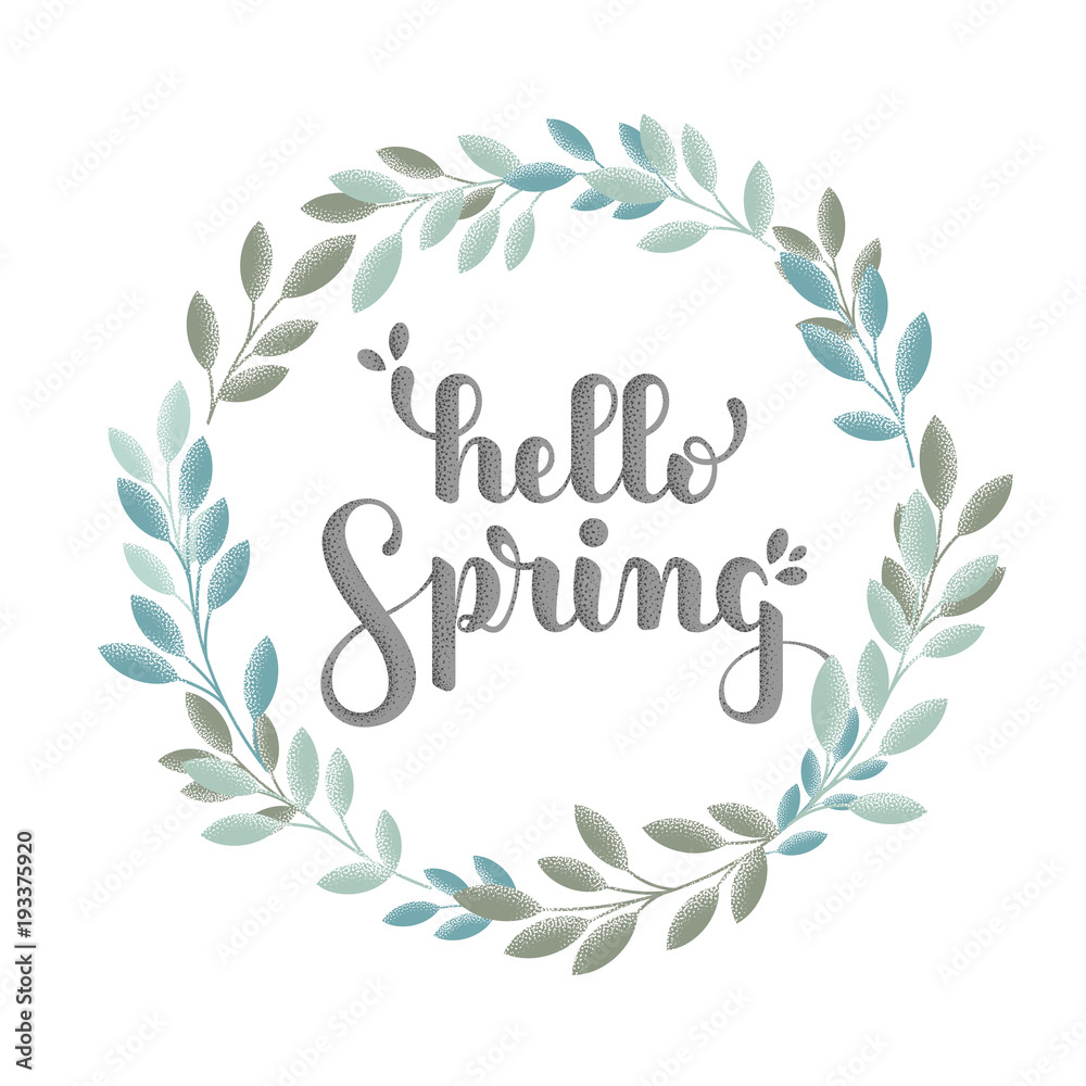 Cadre fleur rond. Hello Spring. Printemps