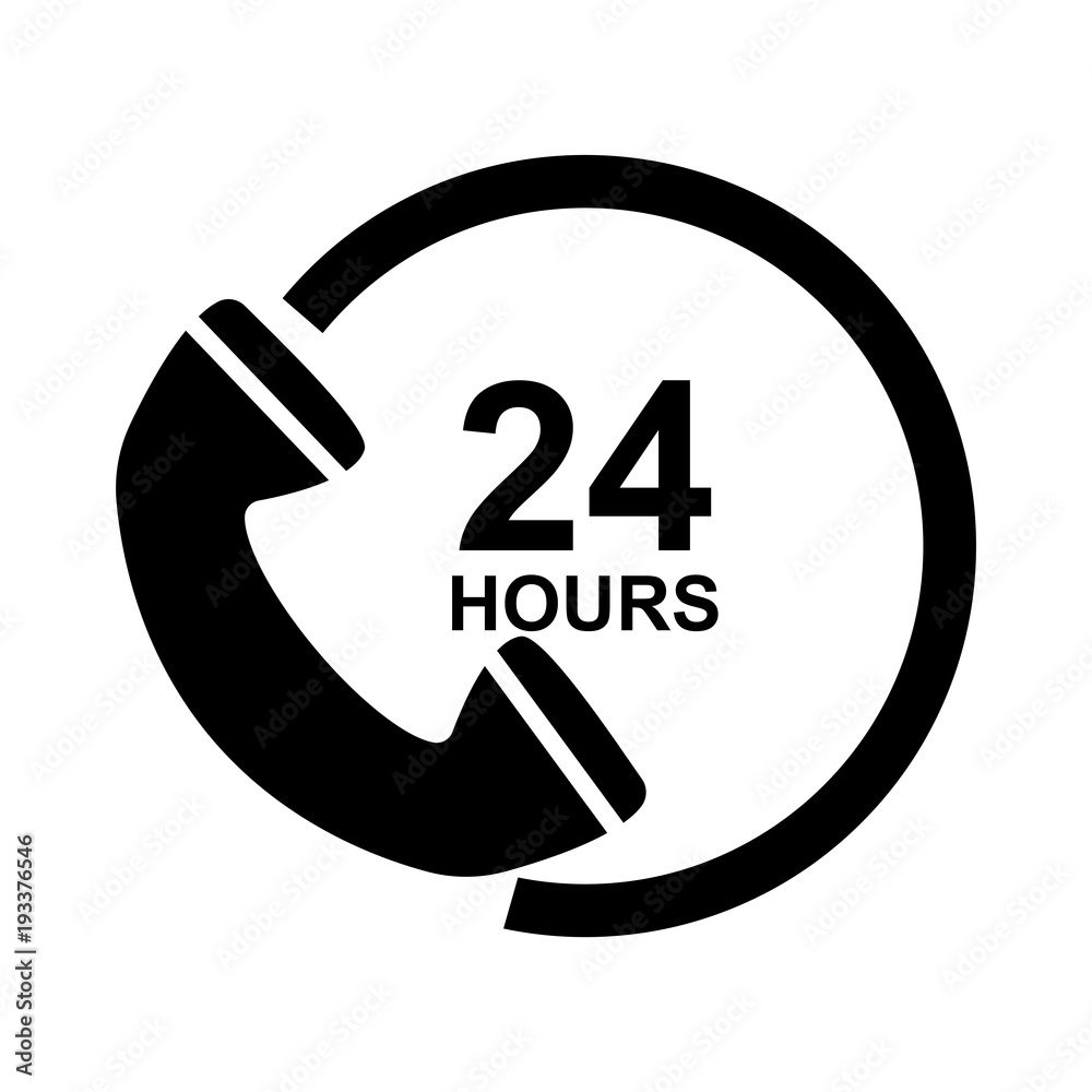 24 hours phone icon vector, outline vector 24 hours phone icon vector, outline vector