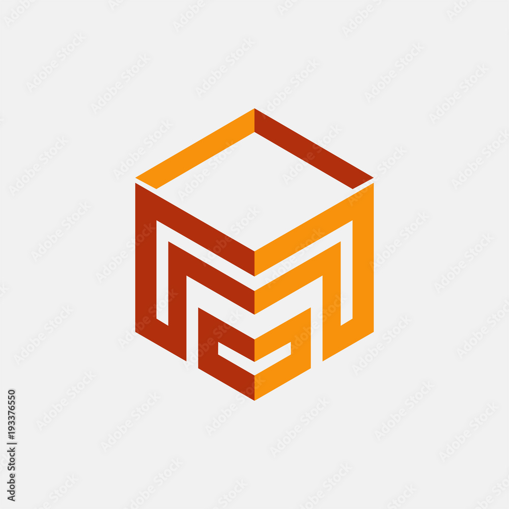 Letter MCM Cube Logo Design Stock Illustration - Illustration of letters,  company: 215639314