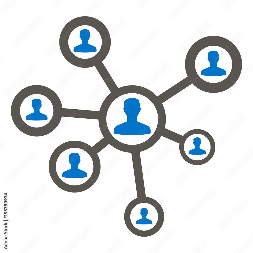 People Social Network Icon Vector Human Networking Media Illustration Global Communication