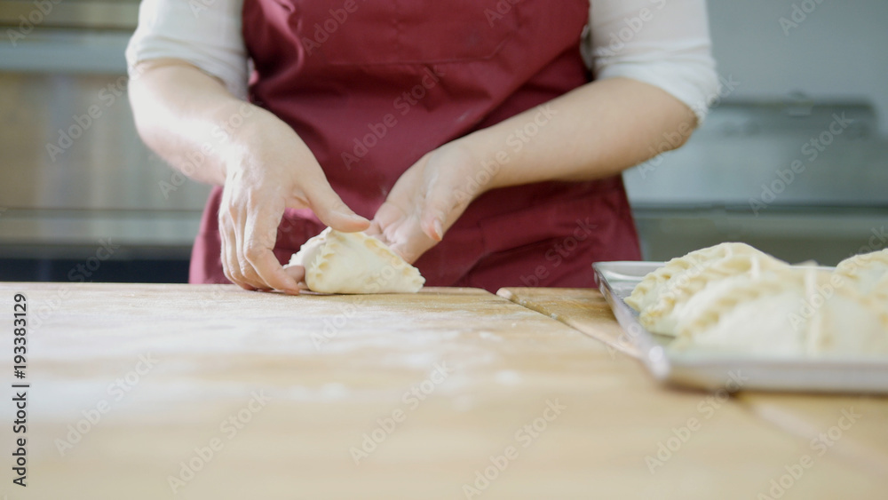 The process of making pies with hands The process of making pies with hands
