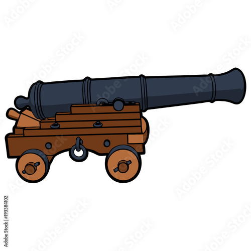 naval cannon view side