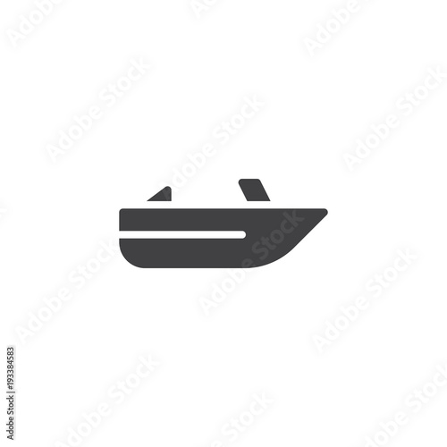Roofless speed boat vector icon. filled flat sign for mobile concept and web design. Pleasure boat simple solid icon. Symbol, logo illustration. Pixel perfect vector graphics