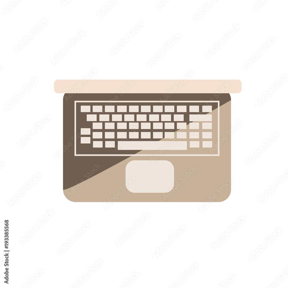 the laptop in flat style, notebook icon vector