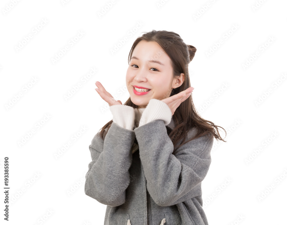 Beautiful young woman shows us her happy smile. Beautiful young woman shows us her happy smile.
