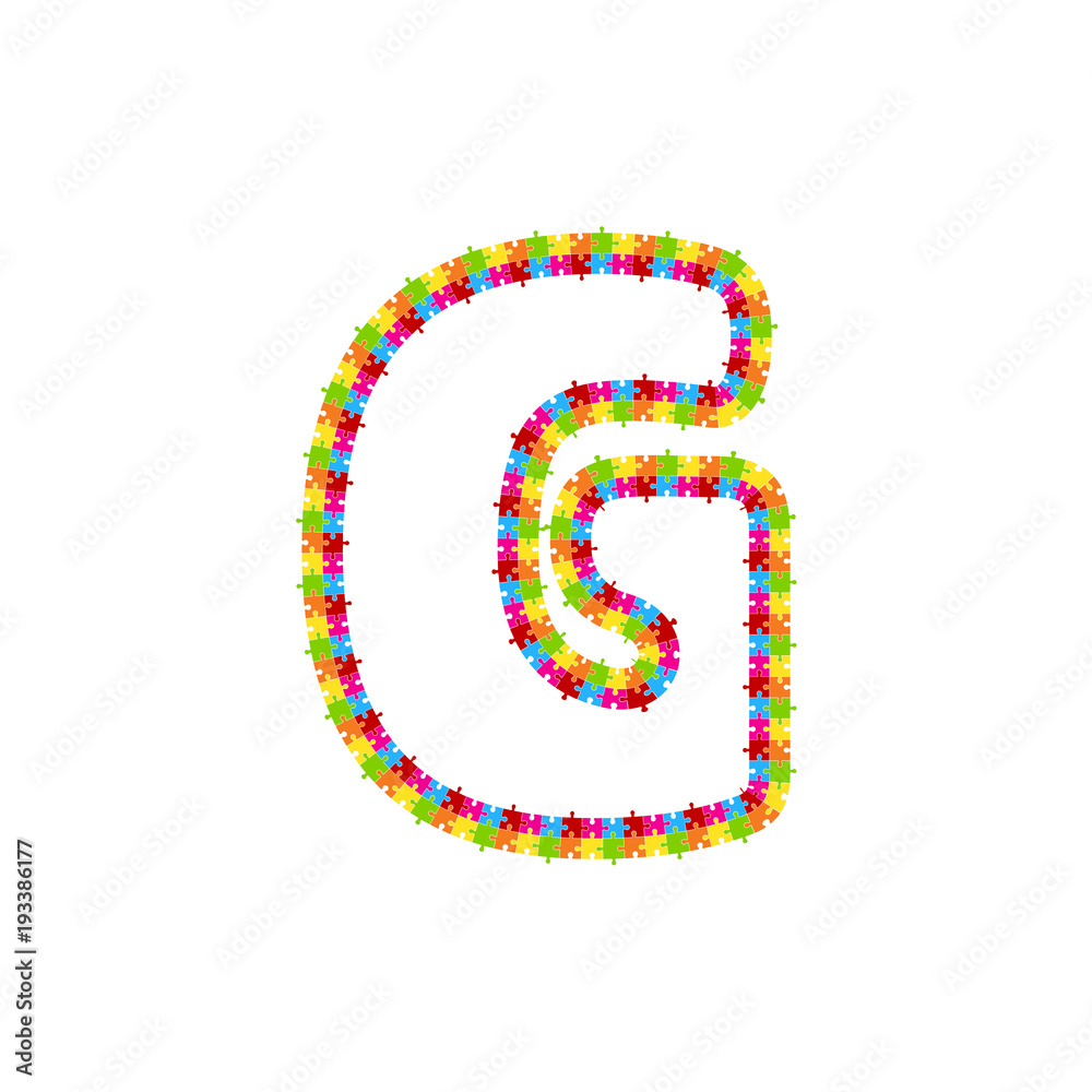Naklejka premium G Puzzle Letter Logo Icon Design