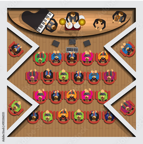 Musical Concert. Top view. Vector illustration.