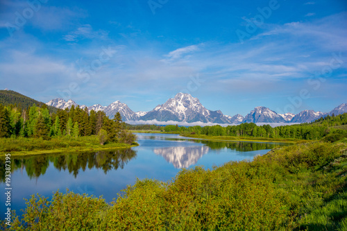 Grand Tetons with the snake River photo