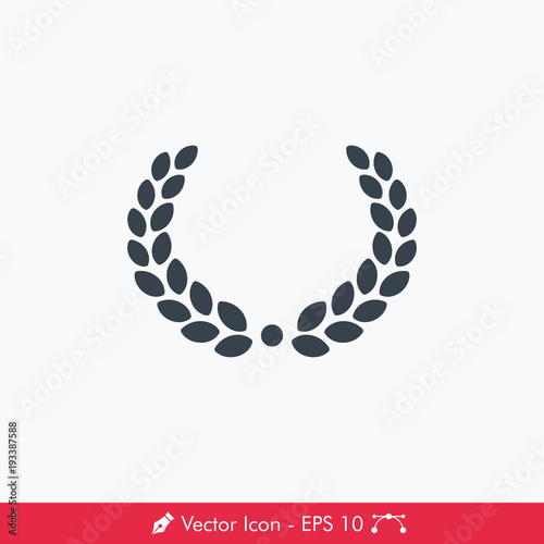 Laurel Wreath (Wheat) Icon / Vector