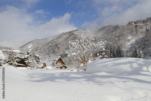 shirakawa-go in Japan in the winter season japanese village Shirakawago located in Gifu Prefecture. Traditional village Japan's UNESCO World Heritage