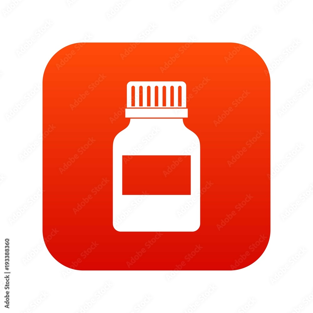 Medicine bottle icon digital red Medicine bottle icon digital red