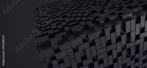 3D Rendering Of Abstract Cube Background With Lots Of Rectangles