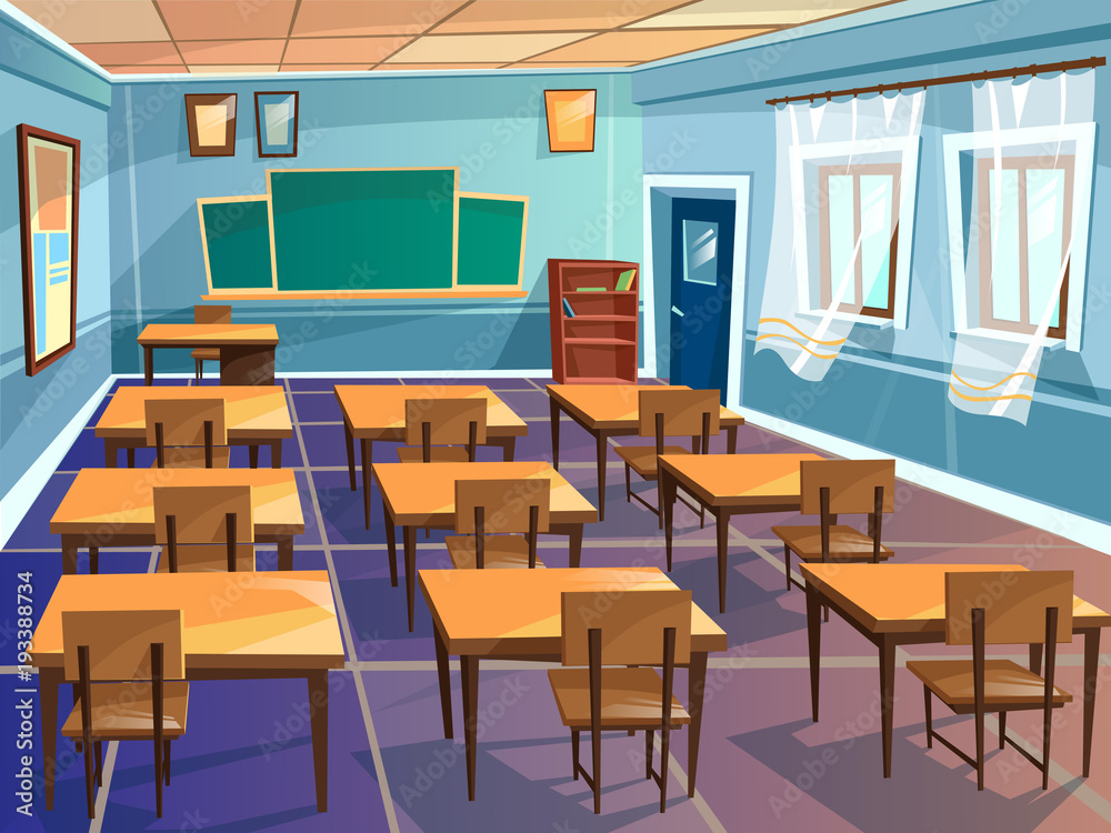 inside school classroom