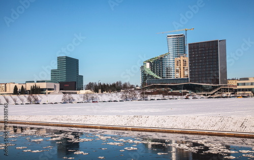 Buildings on the Right Bank of the Neris River © vladuzn