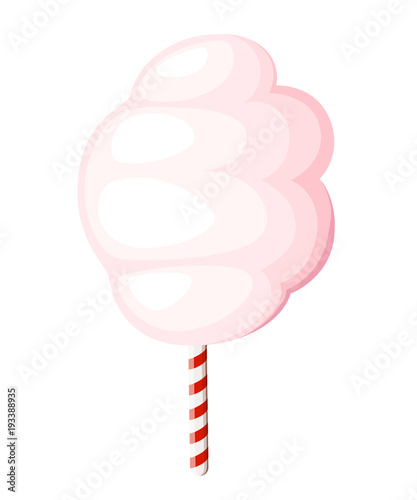 Pink cotton candy sugar cloud symbol icon dessert confection for your projects vector illustration isolated on white background web site page and mobile app design