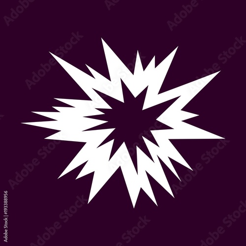 Explosion vector symbol (on black background)
