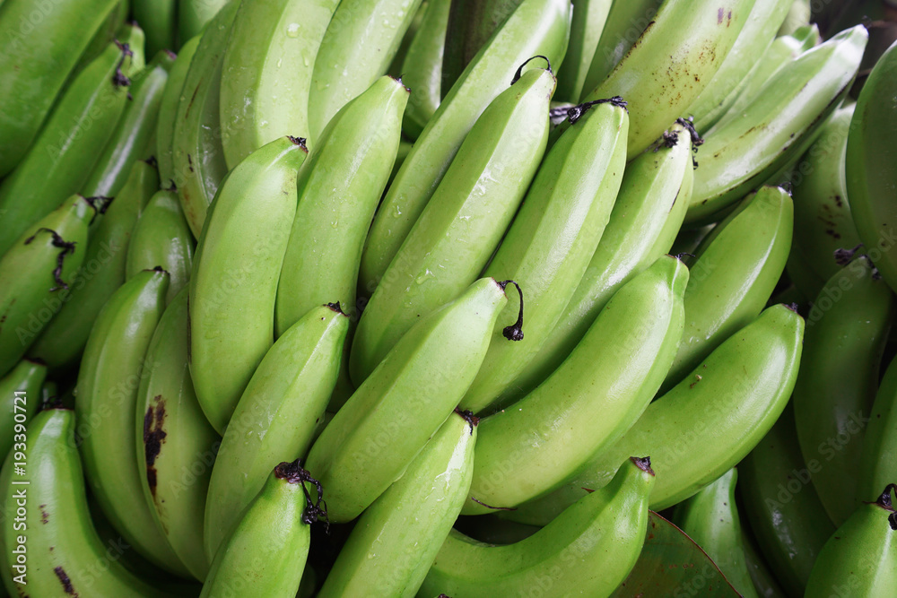 Heap of green banana