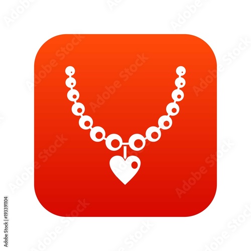 Necklace icon digital red