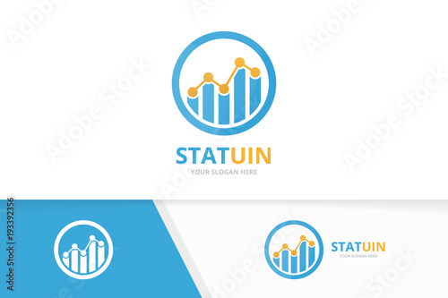 Vector graph logo combination. Diagram symbol or icon. Unique chart logotype design template.