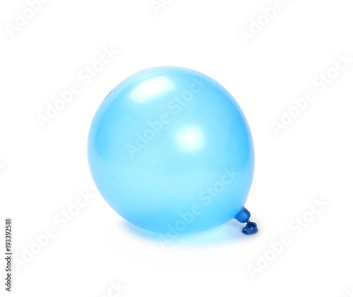 Round blue balloon isolated on white background