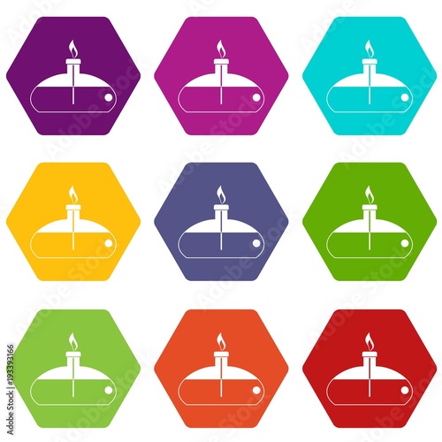 Spiritlamp icon set color hexahedron