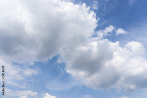 clouds with blue sky background. success concept.