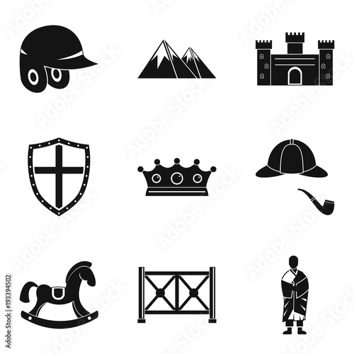 Rider icons set, simple style