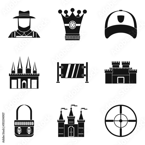 Jump icons set, simple style