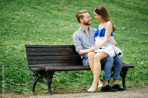 Romantic couple in park