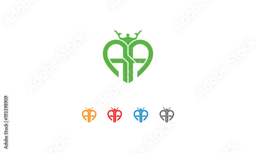 Initial logo design heart