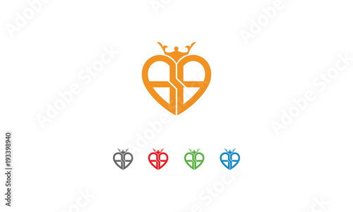 Initial logo design heart