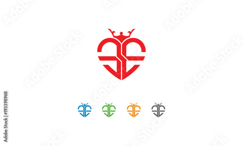 Initial logo design heart