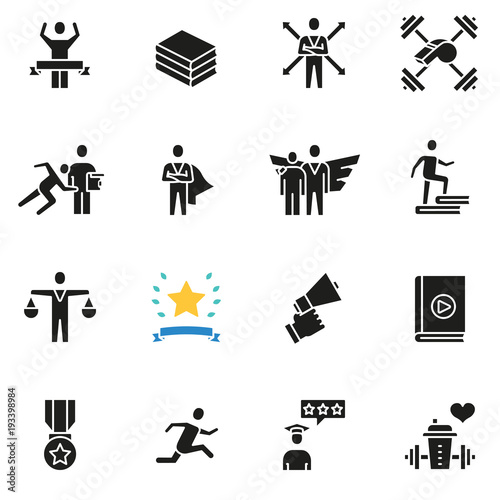 Vector set of icons related to career progress, business people training and professional consulting service - part 2
