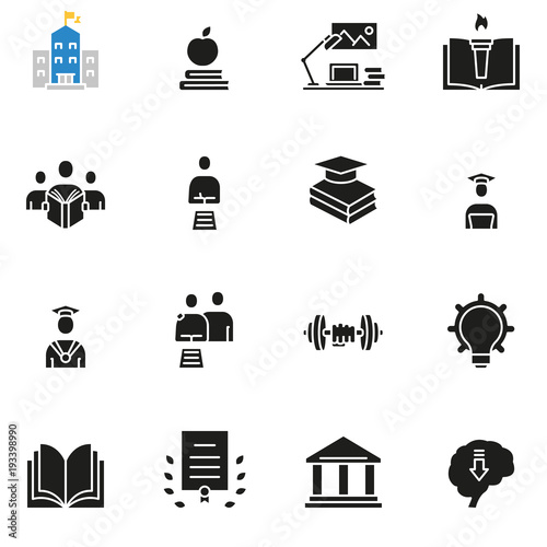 Vector set of icons related to career progress, business people training and professional consulting service - part 3