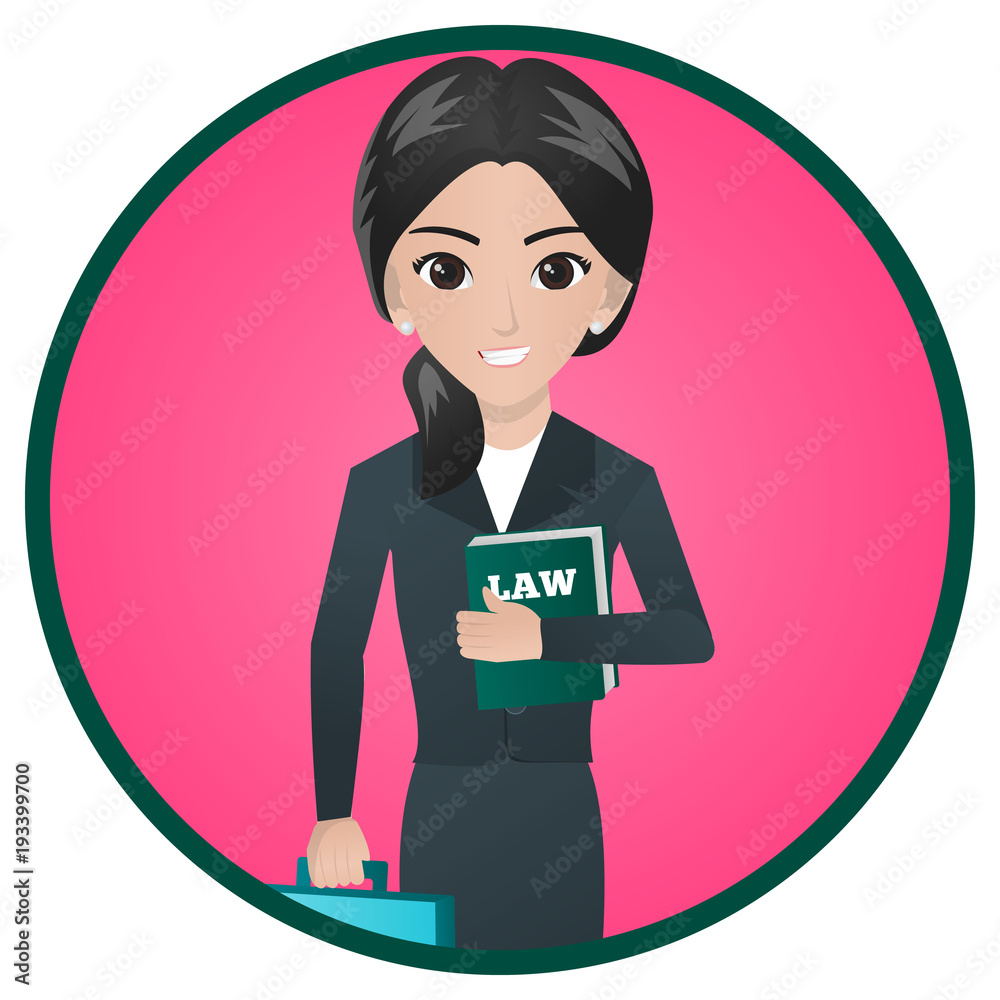 Female Lawyer Holding Book of Law and Bag Stock Vector | Adobe Stock Female Lawyer Holding Book of Law and Bag Stock Vector | Adobe Stock