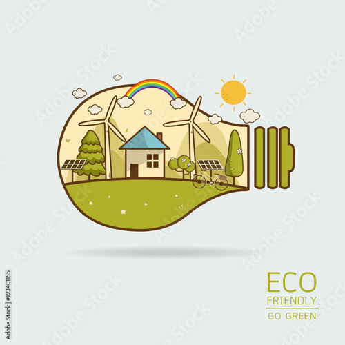 Vector illustration of eco home