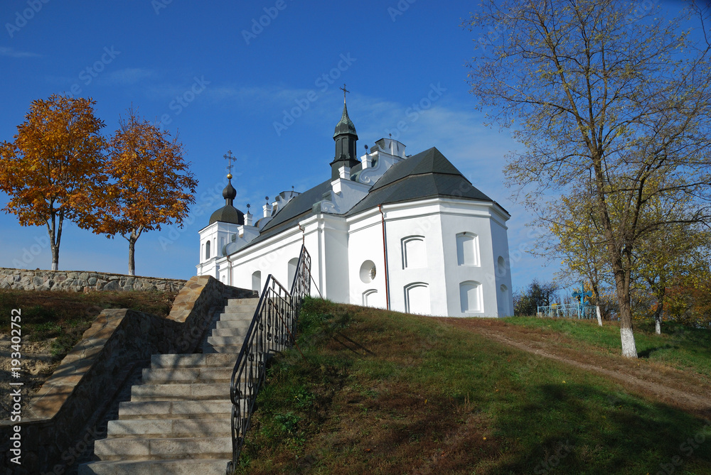 Old church with white walls