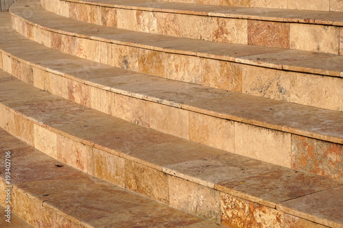 Stairs on the side of the old Stone Bridge